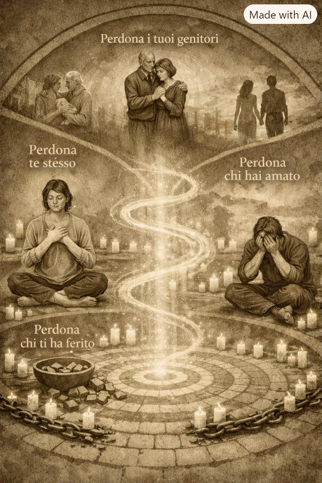 Mentre stai compiendo un percorso di liberazione dalle convenzioni, per vivere in un nuovo stato di pace, ci sono prima quattro figure che devi assolutamente perdonare.